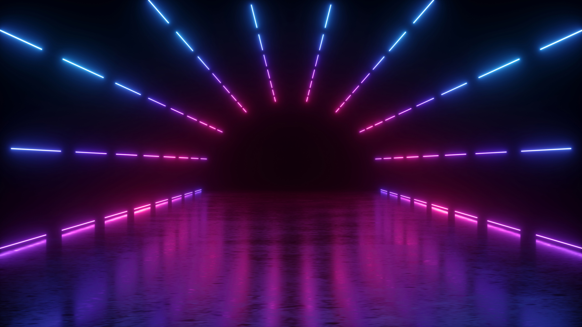 Tunnel with Neon Lights